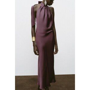 ZARA HALTER MIDI DRESS